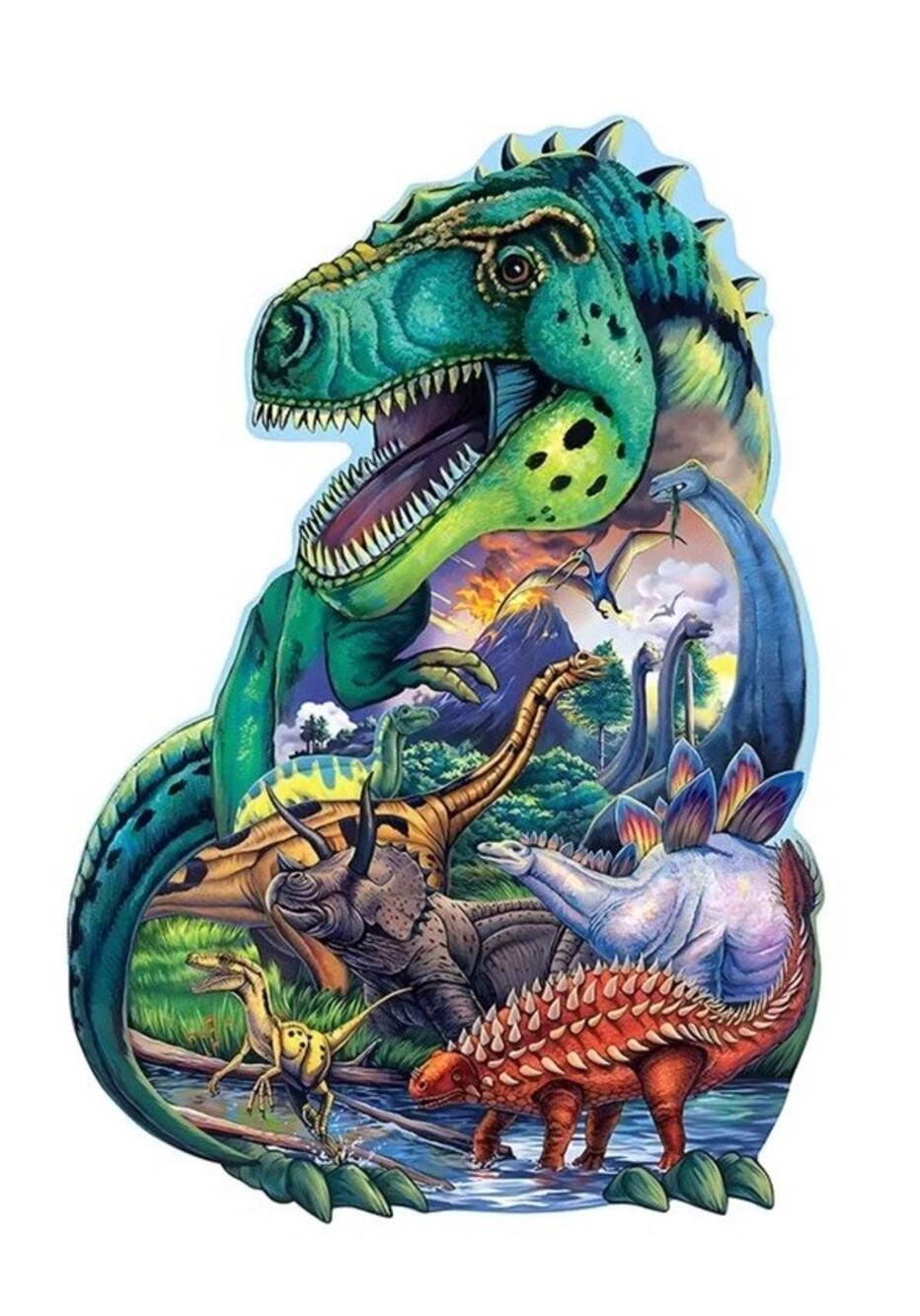 NIB Sealed Quordle Wooden Dinosaurs & Volcano Puzzle Medium 120-160 Pcs RARE